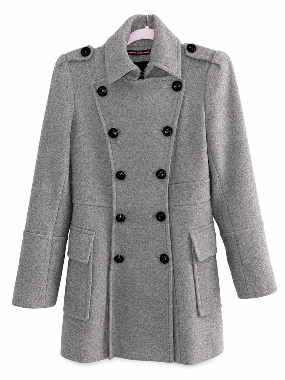 Comptoir des Cotonniers Grey Wool Military Style Peacoat Jacket Women’s Size 6